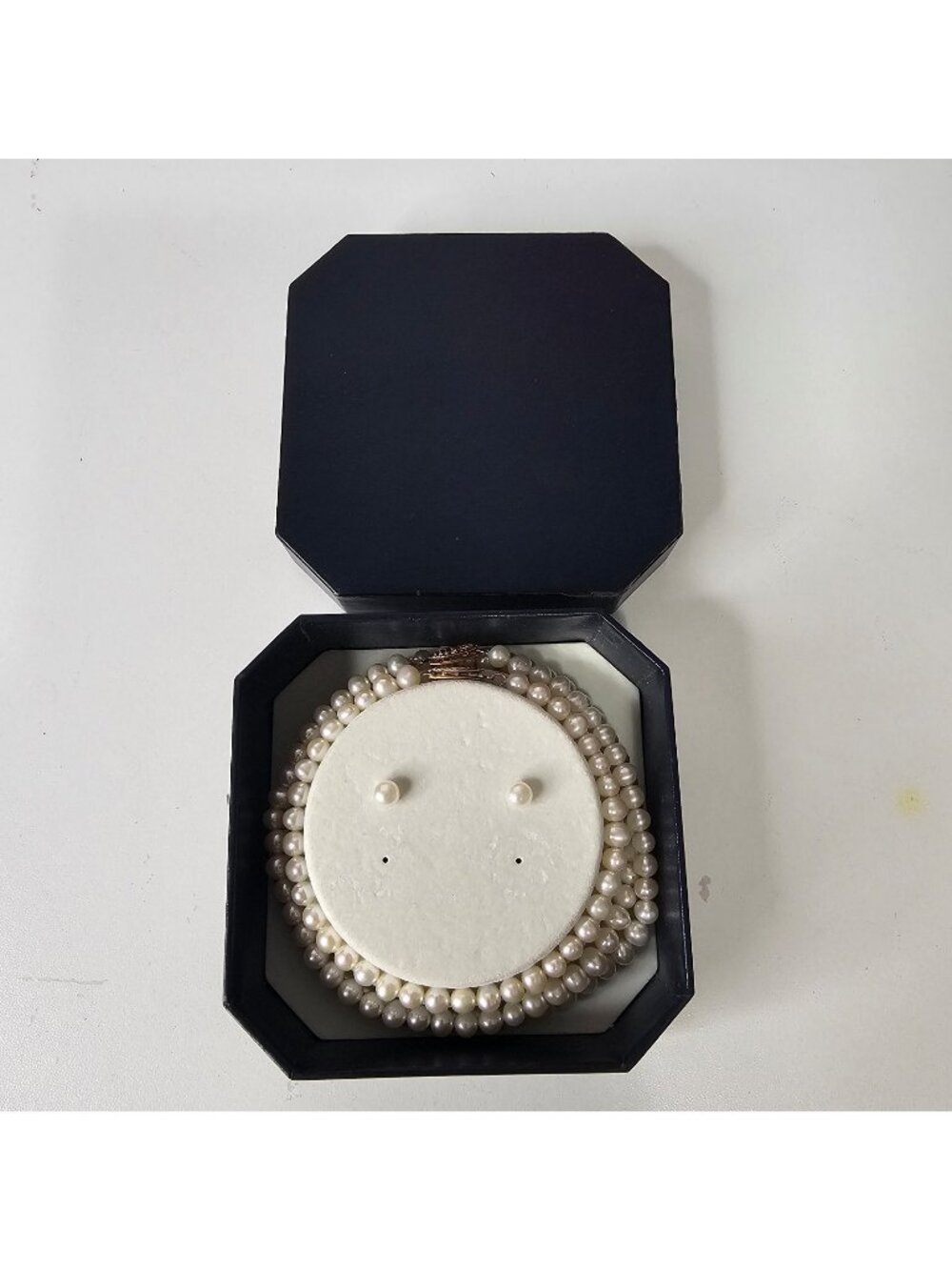 Cultured Pearl Necklace And Bracelet Set 10K Yellow Gold